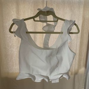 Endless rose choker ruffle crop top